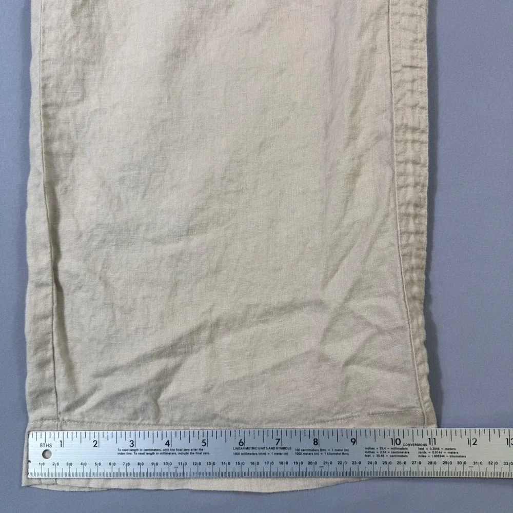Quince Wide Leg Linen Blend Pants in Light Beige/Cream
